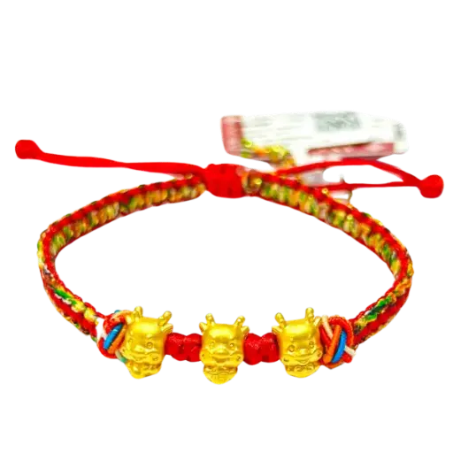 Vòng Tay Phối 3 Charm Vàng 24k Kim Thìn MS02