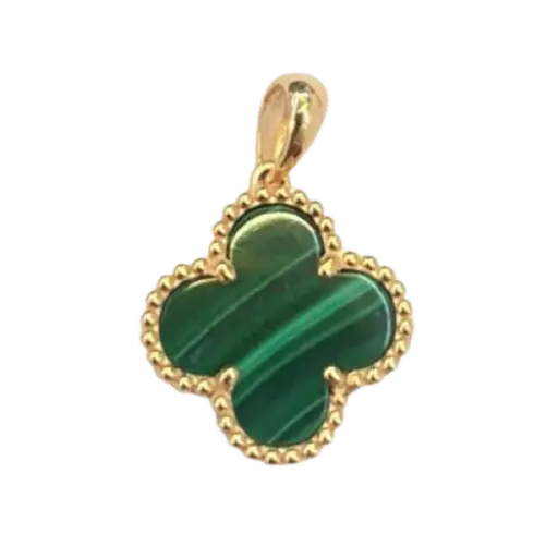 [AG7502.M168.502C] Mặt dây Vàng 18K Golden Leaf xanh 12mm