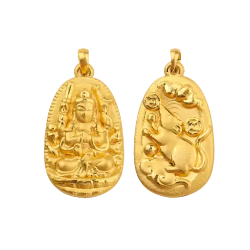 [AG9992.M001.006] Mặt dây Vàng 24K Phật tuổi Tí MS37