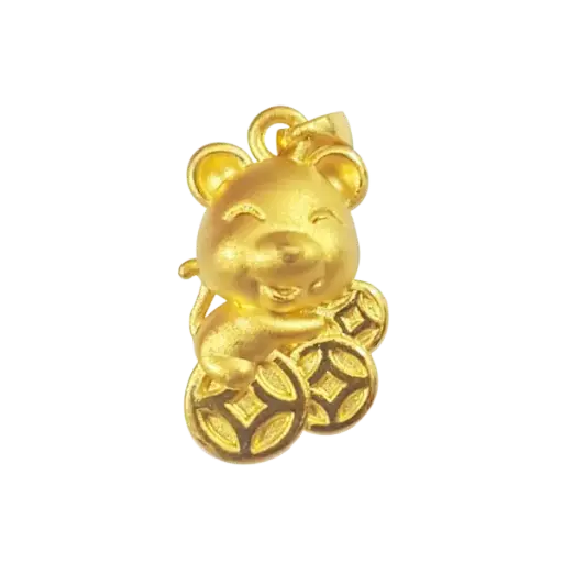 [AG9992.M001.047] Mặt dây Vàng 24k Con Giáp Kim tí đồng tiền
