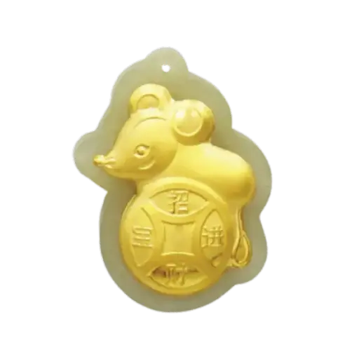 [AO9992.M001.008] Mặt Ngọc Phỉ Thúy Dát Vàng 24k Kim Tí Đồng xu