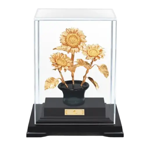 [AO9992.Q266.00059] Tượng mạ vàng 24k Hoa hướng dương – May mắn – Tài lộc