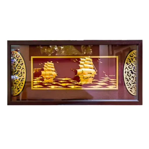 [AO9992.Q174.T002] Tranh Mạ Vàng 24K – Thuận Buồm Xuôi Gió