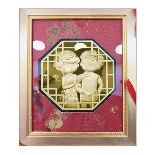 [AO9992.Q256.00001] Tranh Mạ Vàng 24K Trai Tài Gái Sắc – Tình duyên – Hạnh phúc