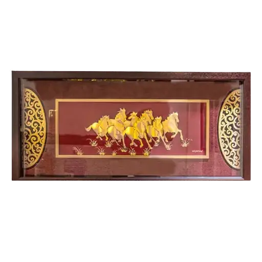 [AO9992.Q180.T002] Tranh Mạ Vàng 24K Mã Đáo Thành Công Size Lớn