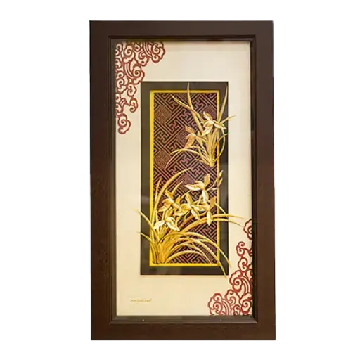 [AO9992.Q188.T002] Tranh mạ vàng 24K Hoa Lan