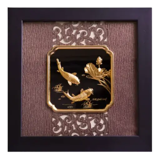 [AO9992.Q013.T002] Tranh Mạ Vàng 24k Niên Niên Hữu Dư 3