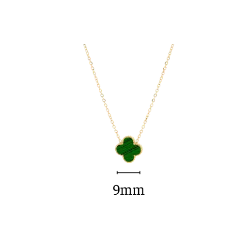 [AG7502.D168.503D] Dây chuyền vàng 18K Golden Leaf 9mm (Bản thường) – Màu xanh lá