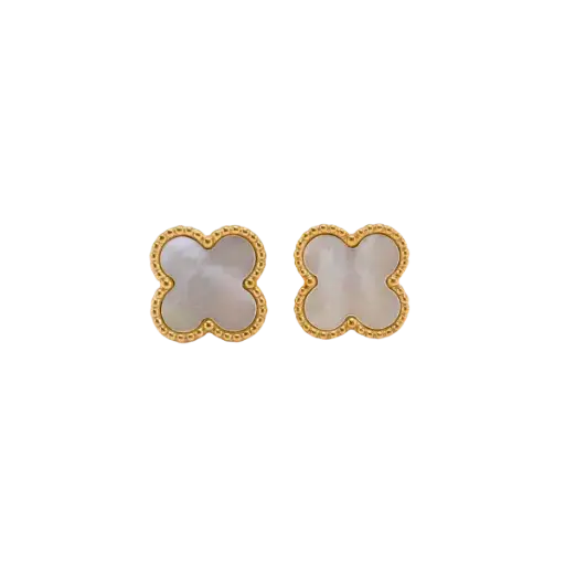 [AG7502.B168.502A3] Bông tai vàng 18K Golden Leaf 13mm – Màu Trắng