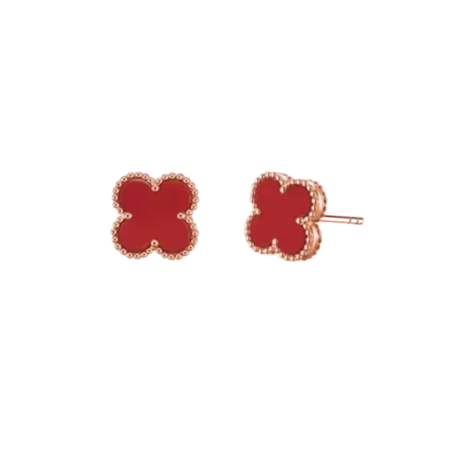 [AG7502.B168.501-RED] Bông tai vàng 18K Golden Leaf 9mm – Màu Đỏ
