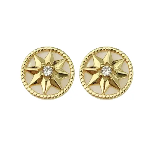 [AG7502.B168.509] Bông tai vàng 18K Golden Sun 10mm