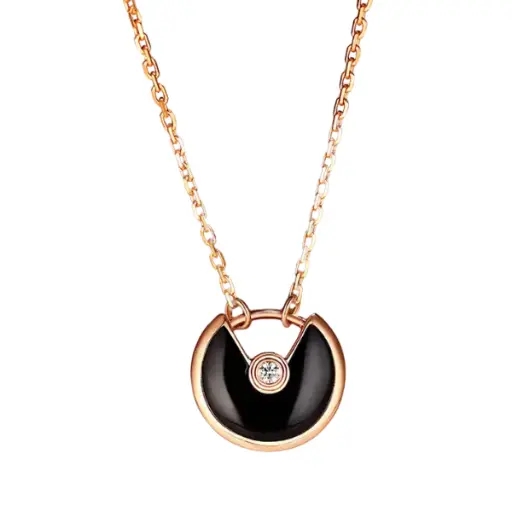 [AG7502.D168.610] Dây chuyền Vàng 18K Golden C – Màu đen